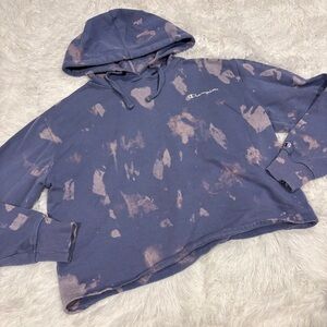 Champion Purple Acid Wash Hooded Sweatshirt pullover  Size Large